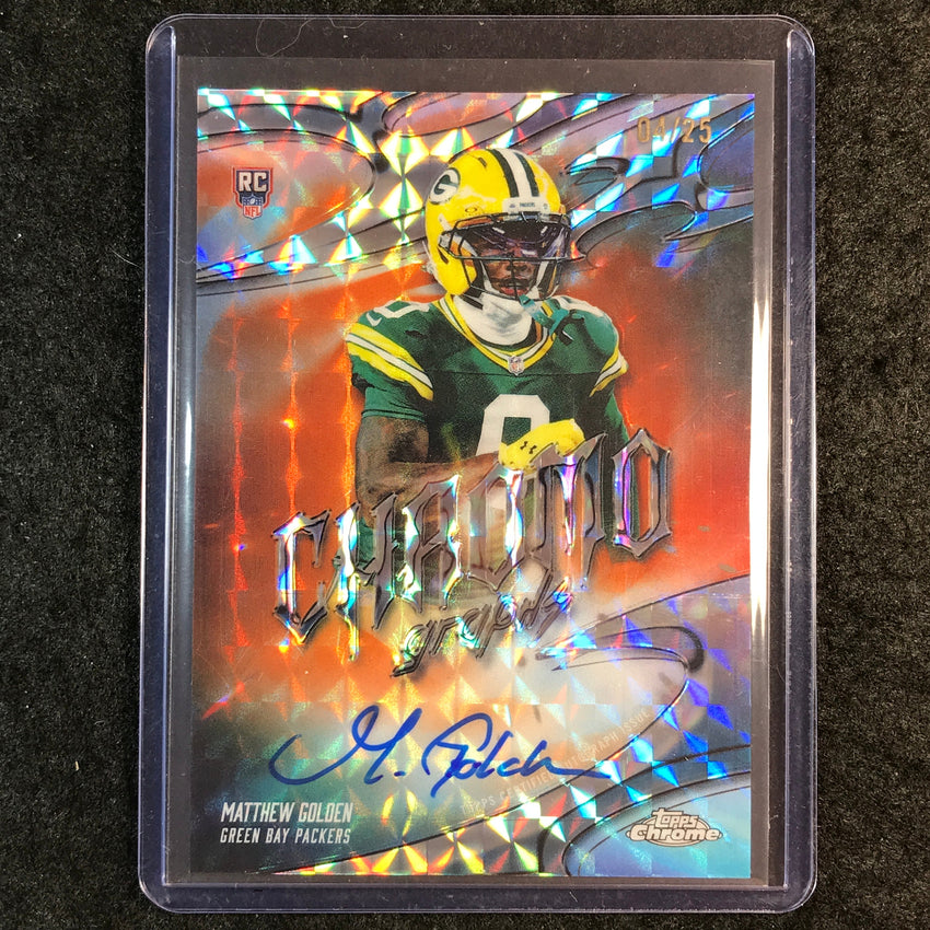 2025 Topps Chrome MATTHEW GOLDEN Chromographs Rookie Auto Orange Geometric 4/25