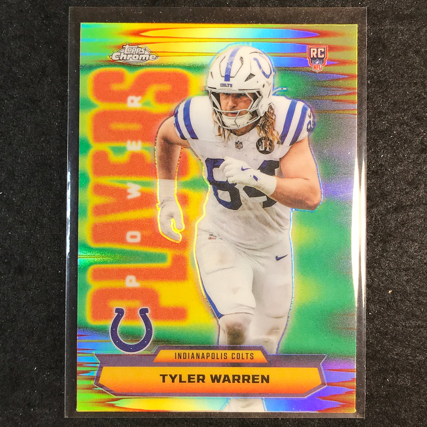 2025 Topps Chrome Football TYLER WARREN Power Players Rookie Refractor #35