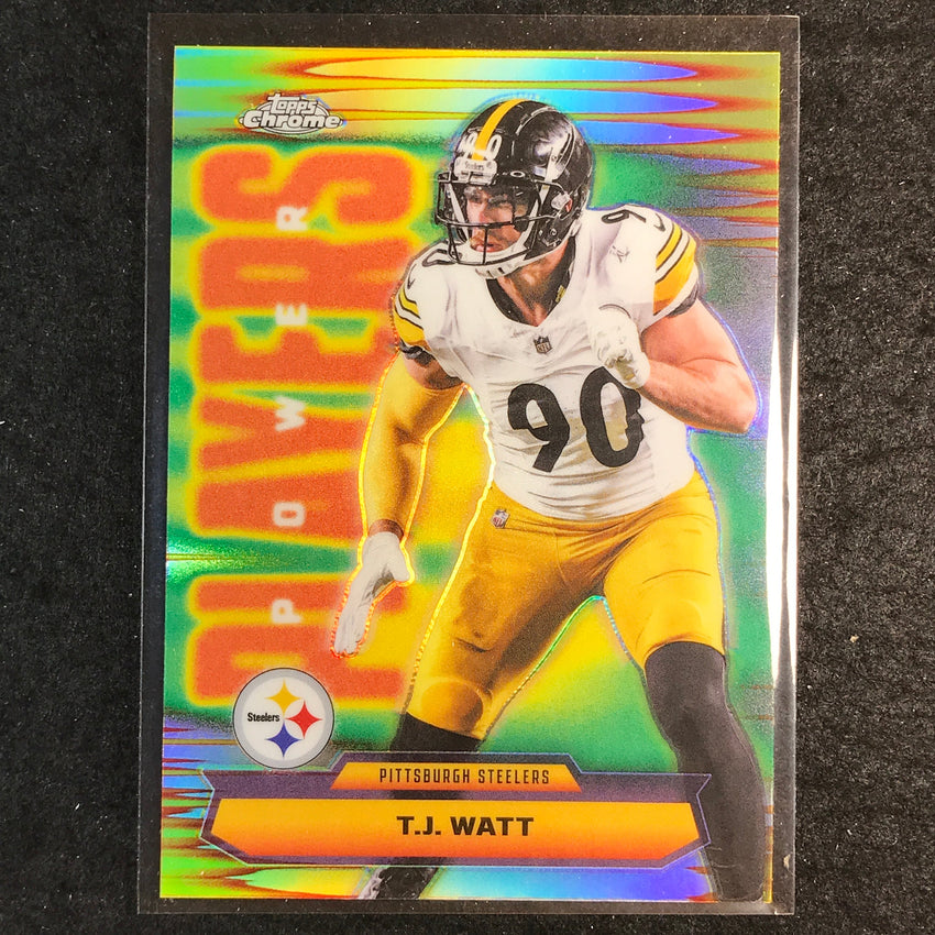 2025 Topps Chrome Football T.J. WATT Power Players Refractor #39