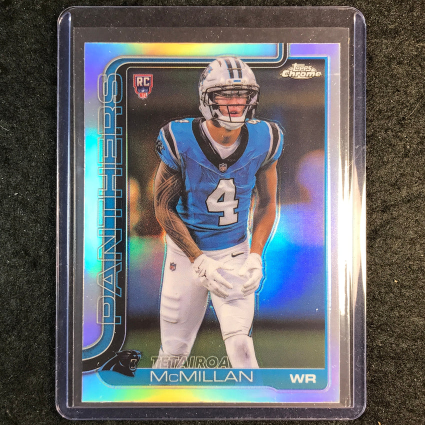 2025 Topps Chrome Football TETAIROA MCMILLAN Rookie Base Refractor #326