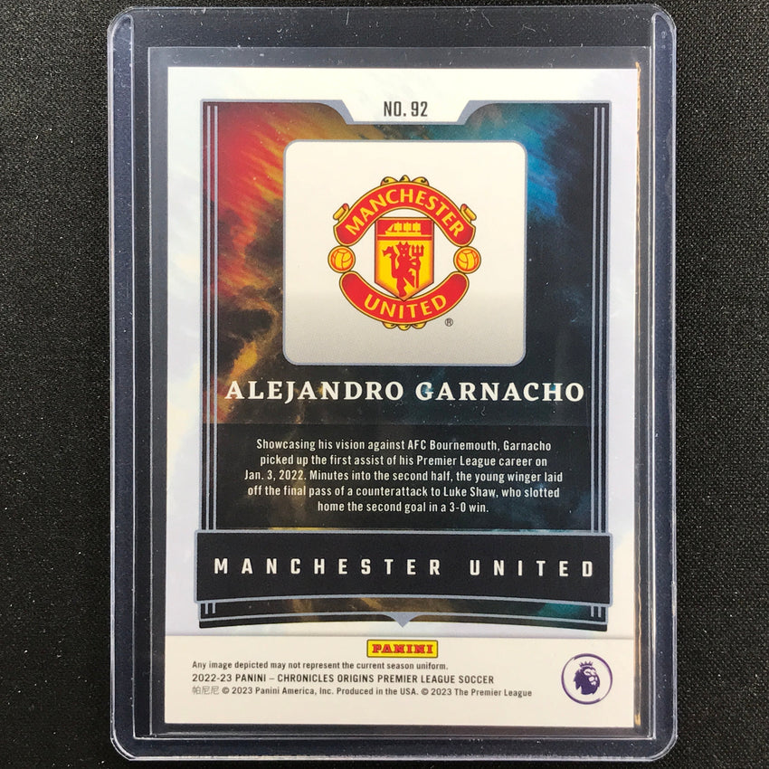 2022-23 Chronicles Epl Alejandro Garnacho Origins Rookie Cracked Ice 3/23