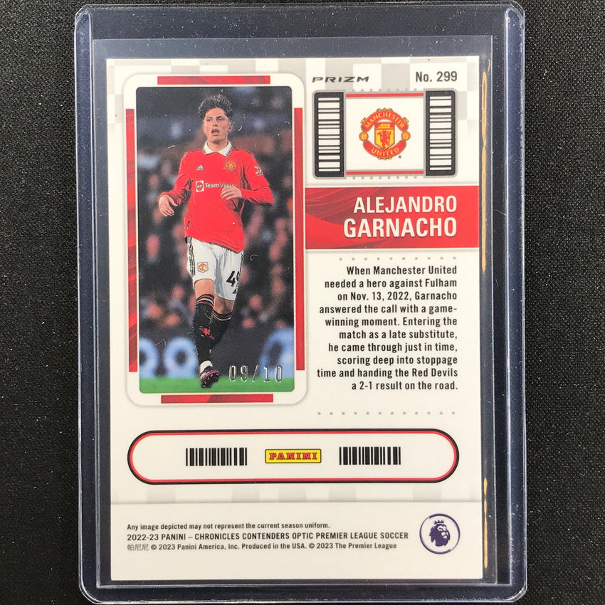 2022-23 Chronicles Epl Alejandro Garnacho Contenders Optic Rookie Gold 9/10