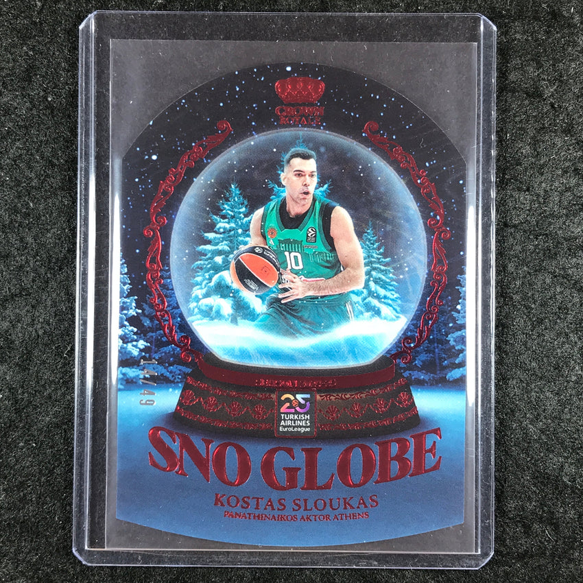 2024-25 Crown Royale EuroLeague KOSTAS SLOUKAS Sno Globe Red 14/49 #9