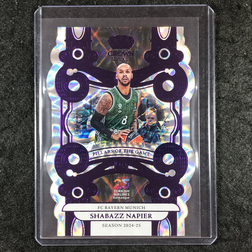 2024-25 Crown Royale EuroLeague SHABAZZ NAPIER Pillars of the Game Purple 21/25