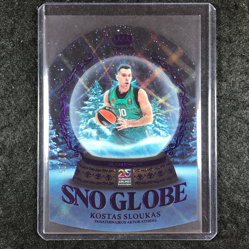 2024-25 Crown Royale EuroLeague KOSTAS SLOUKAS Sno Globe Purple 2/25 #9