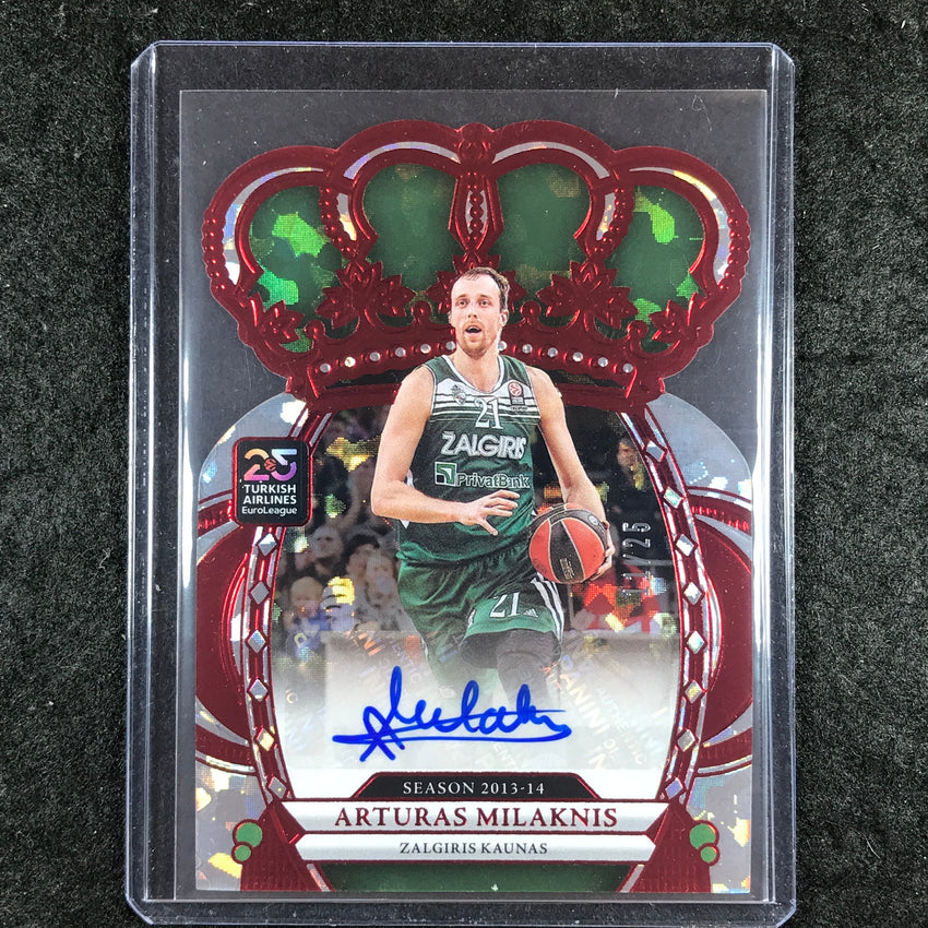 2024-25 Crown Royale EuroLeague ARTURAS MILAKNIS Crown Autographs Red 11/25