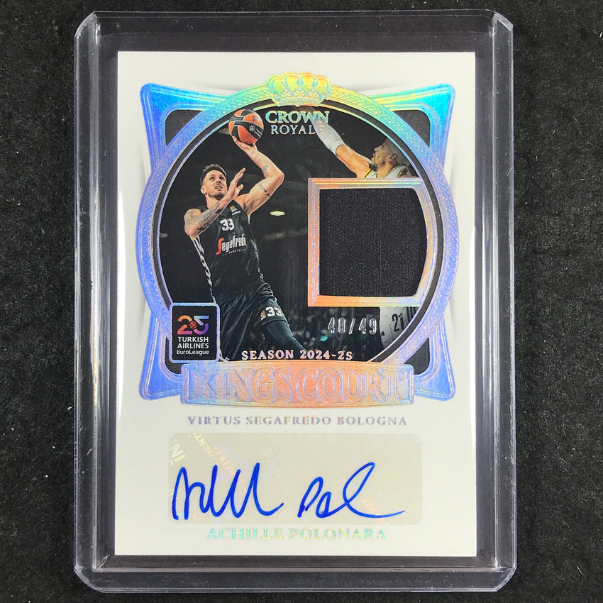2024-25 Crown Royale EuroLeague ACHILLE POLONARA Kings Court Jersey Auto 40/49