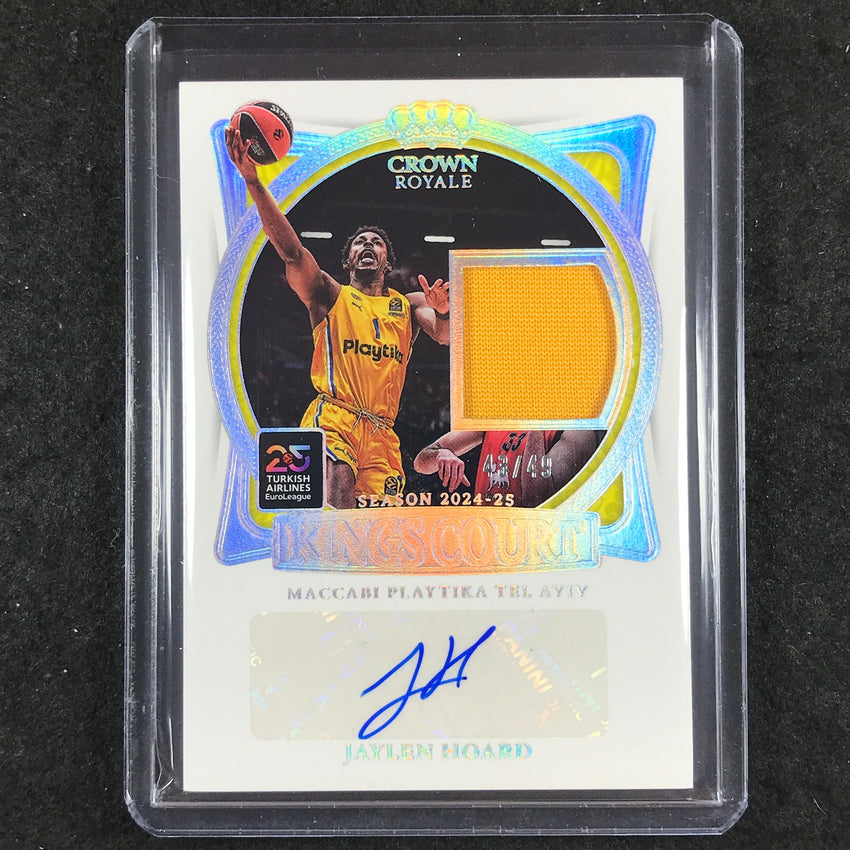 2024-25 Crown Royale EuroLeague JAYLEN HOARD Kings Court Jersey Auto 43/49