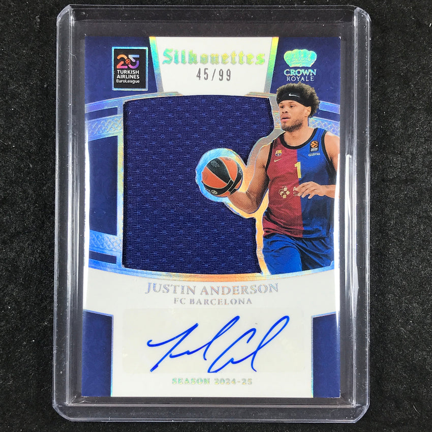 2024-25 Crown Royale EuroLeague JUSTIN ANDERSON Silhouettes Jersey Auto 45/99