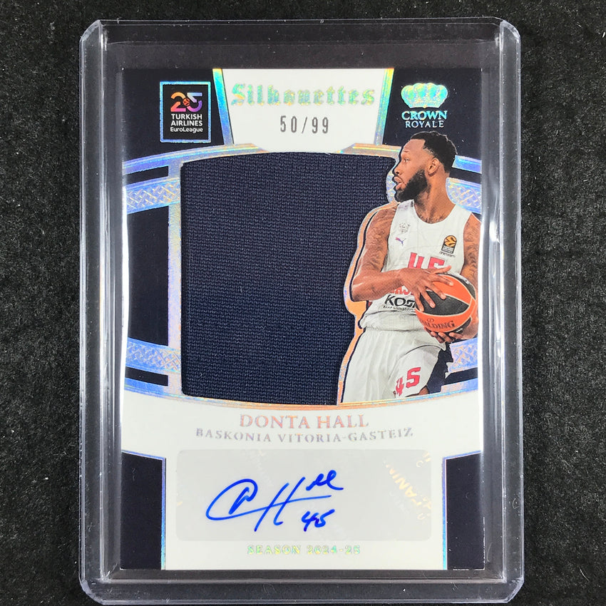 2024-25 Crown Royale EuroLeague DONTA HALL Silhouettes Jersey Auto 50/99