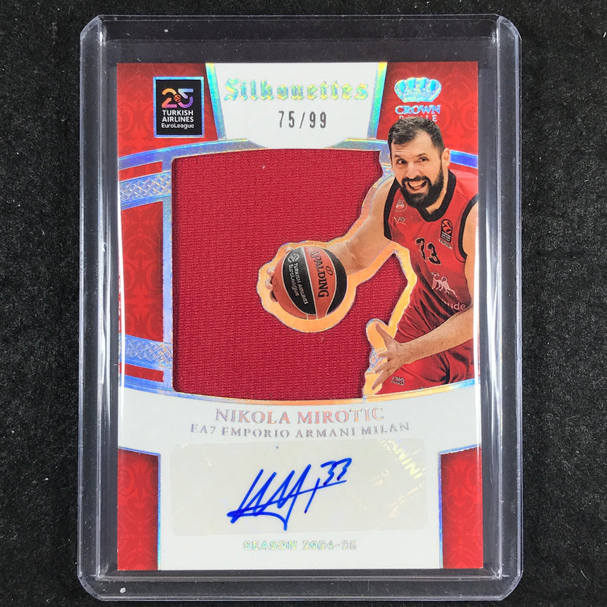 2024-25 Crown Royale EuroLeague NIKOLA MIROTIC Silhouettes Jersey Auto 75/99