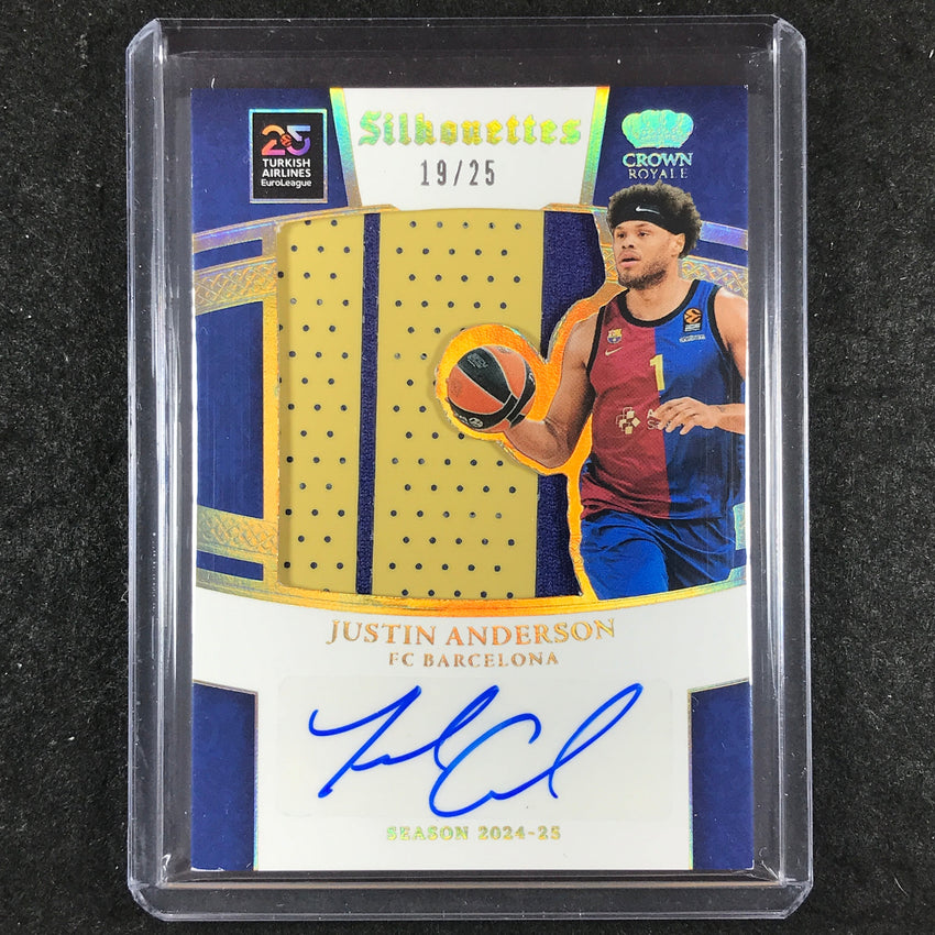 2024-25 Crown Royale EuroLeague JUSTIN ANDESON Silhouettes Patch Auto 19/25