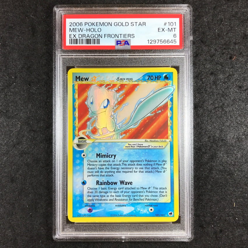 PSA 6 Mew Delta Species - 101/101 - 2006 EX Dragon Frontiers Gold Star 645