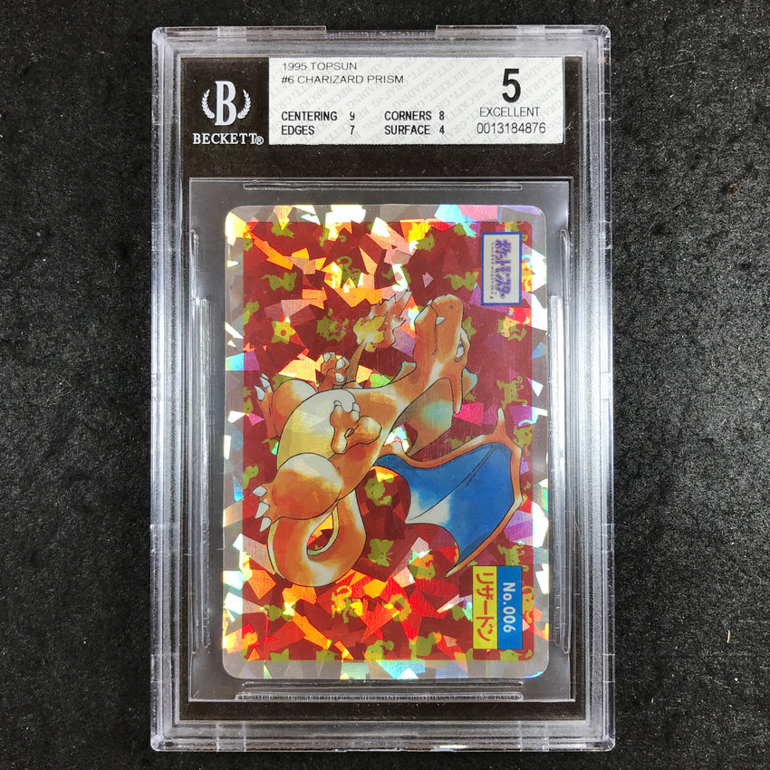 JAPANESE BGS 5 Charizard - #6 - 1995 TOPSUN PRISM 876
