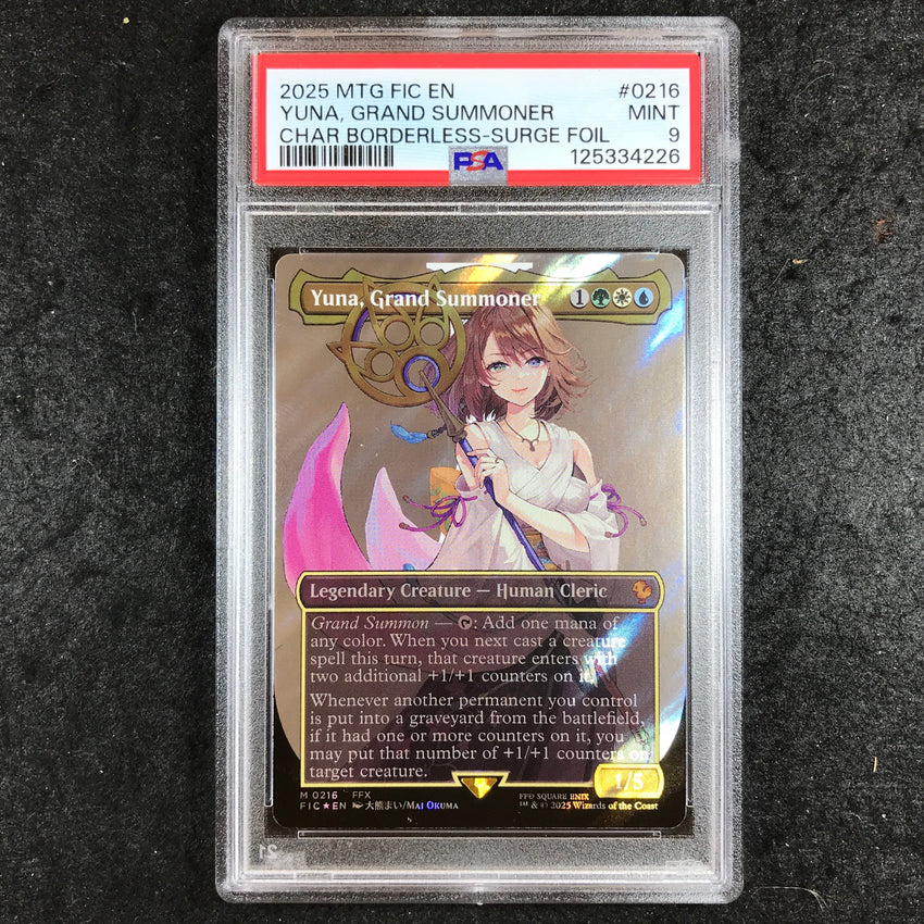 PSA 9 Yuna Grand Summoner - 0216 - Borderless Surge Foil Final Fantasy 226