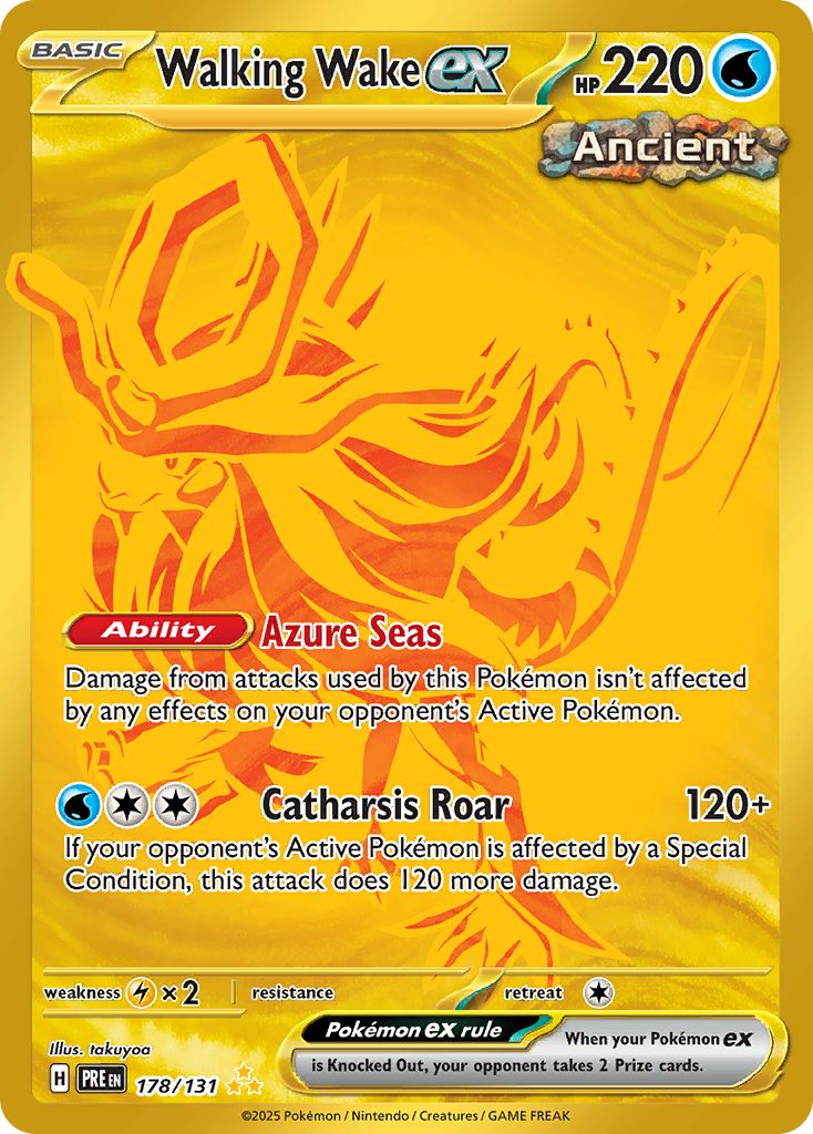 [GOLD] Walking Wake ex - 178/131 - Hyper Rare Prismatic Evolutions