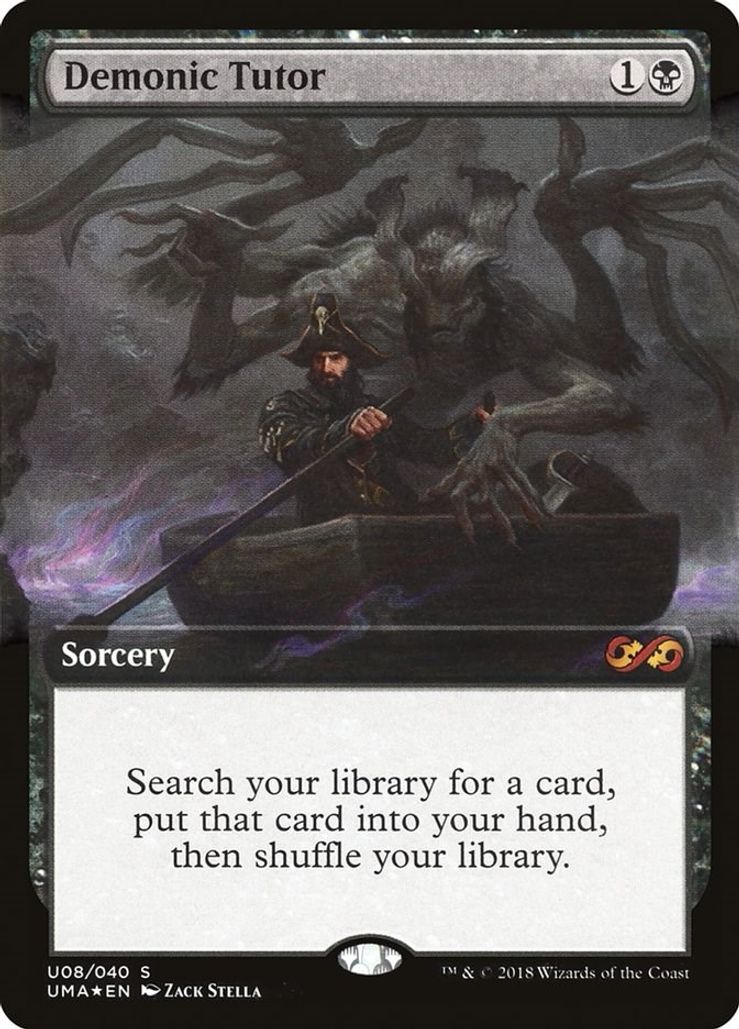 Extended Art Demonic Tutor 093/254 - Rare Ultimate Masters Box Topper