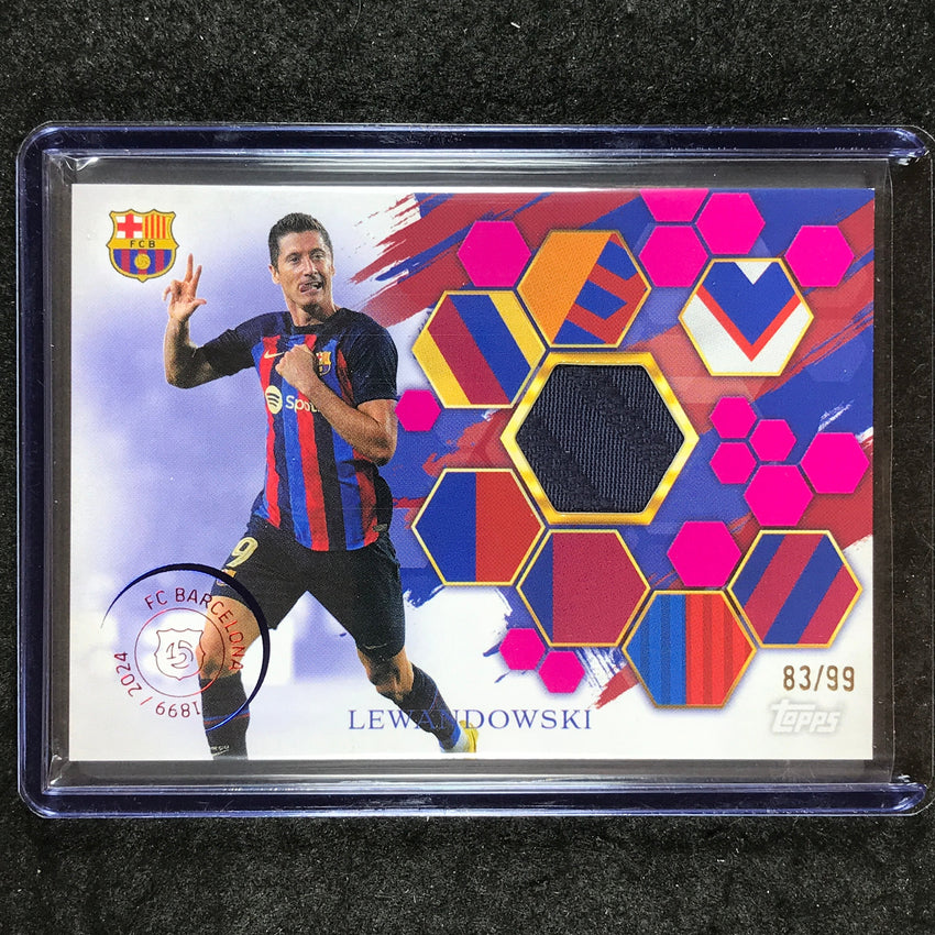 2024-25 Topps Barcelona 125th ROBERT LEWANDOWSKI Camp Nou Jersey Relic 83/99