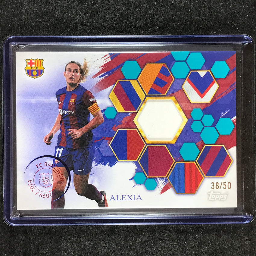2024-25 Topps Barcelona 125th ALEXIA PUTELLAS Camp Nou Jersey Relic Aqua 38/50