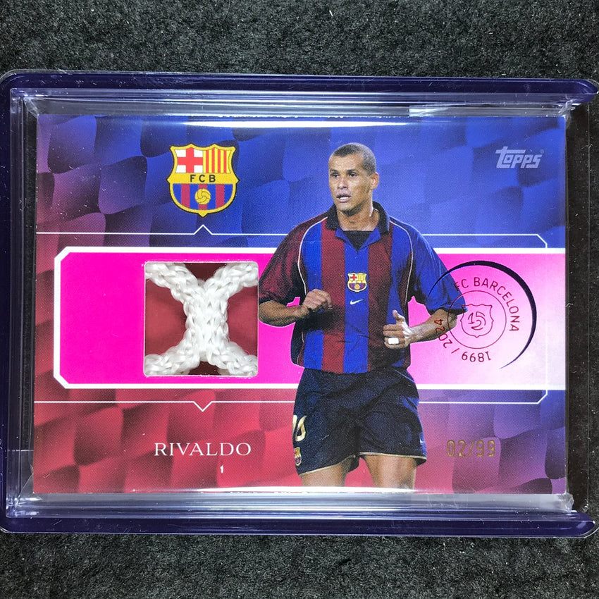 2024-25 Topps Barcelona 125th Anniversary RIVALDO Camp Nou Net Relic Pink 2/99