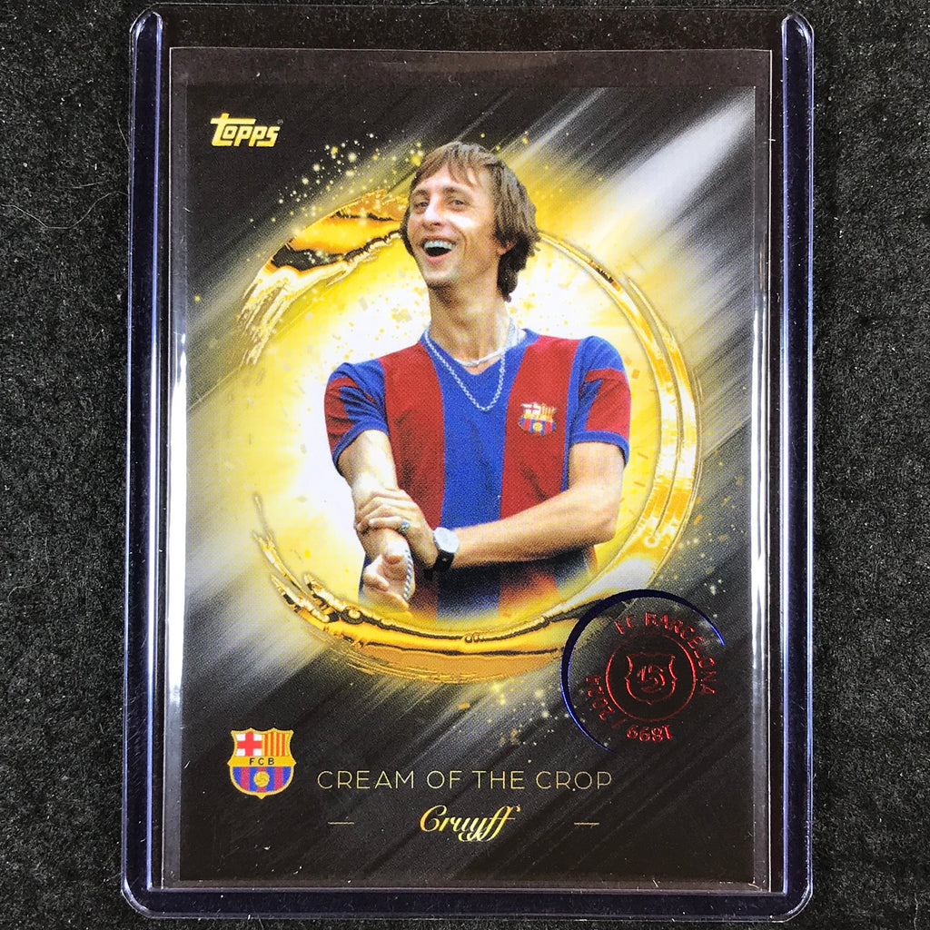 Carte De Sport TOPPS CR-6 CREAM OF THE CROP - Johan Cruyff FC Barcelone 2025 - État Near Mint (presque Neuf) - Collection Football