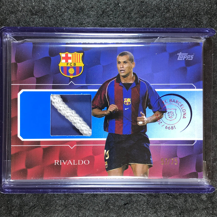 2024-25 Topps Barcelona 125th Anniversary RIVALDO Camp Nou Net Relic Blue 57/75