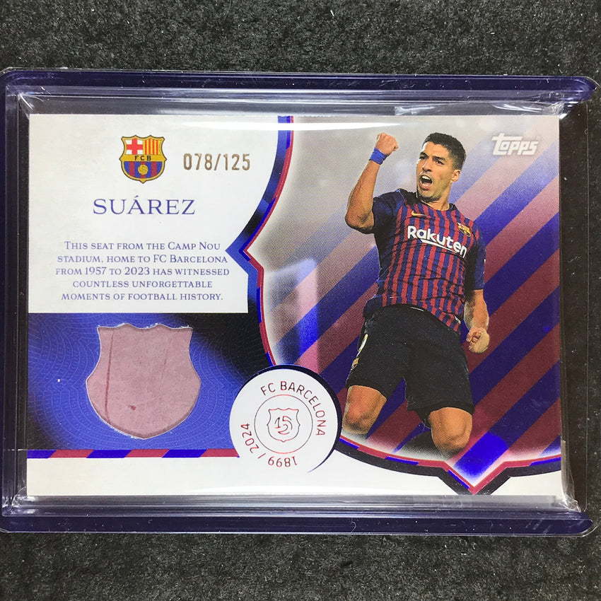 2024-25 Topps Barcelona 125th Anniversary LUIS SUAREZ Camp Nou Seat Relic 78/125