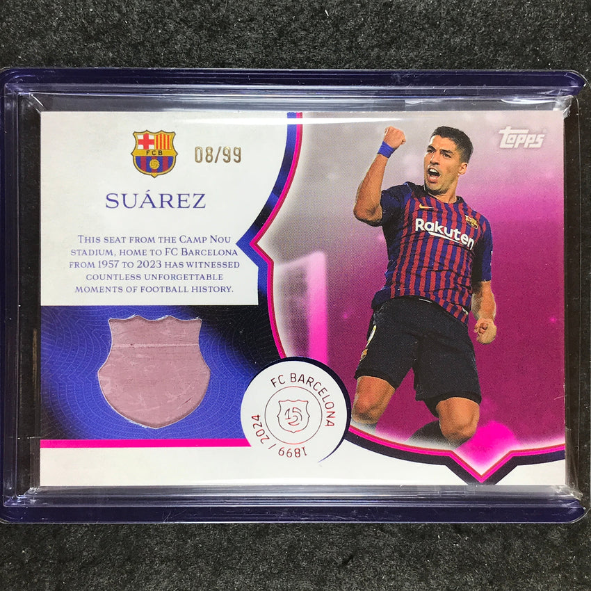 2024-25 Topps Barcelona 125th LUIS SUAREZ Camp Nou Seat Relic Pink 8/99