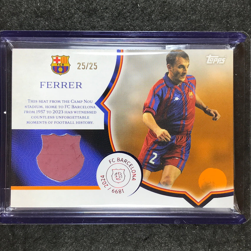 2024-25 Topps Barcelona 125th ALBERT FERRER Camp Nou Seat Relic Orange 25/25