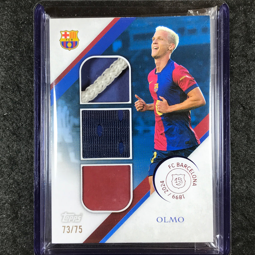 2024-25 Topps Barcelona 125th DANI OLMO Camp Nou Triple Relic Blue 73/75