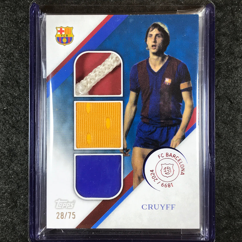2024-25 Topps Barcelona 125th JOHAN CRUYFF Camp Nou Triple Relic Blue 28/75