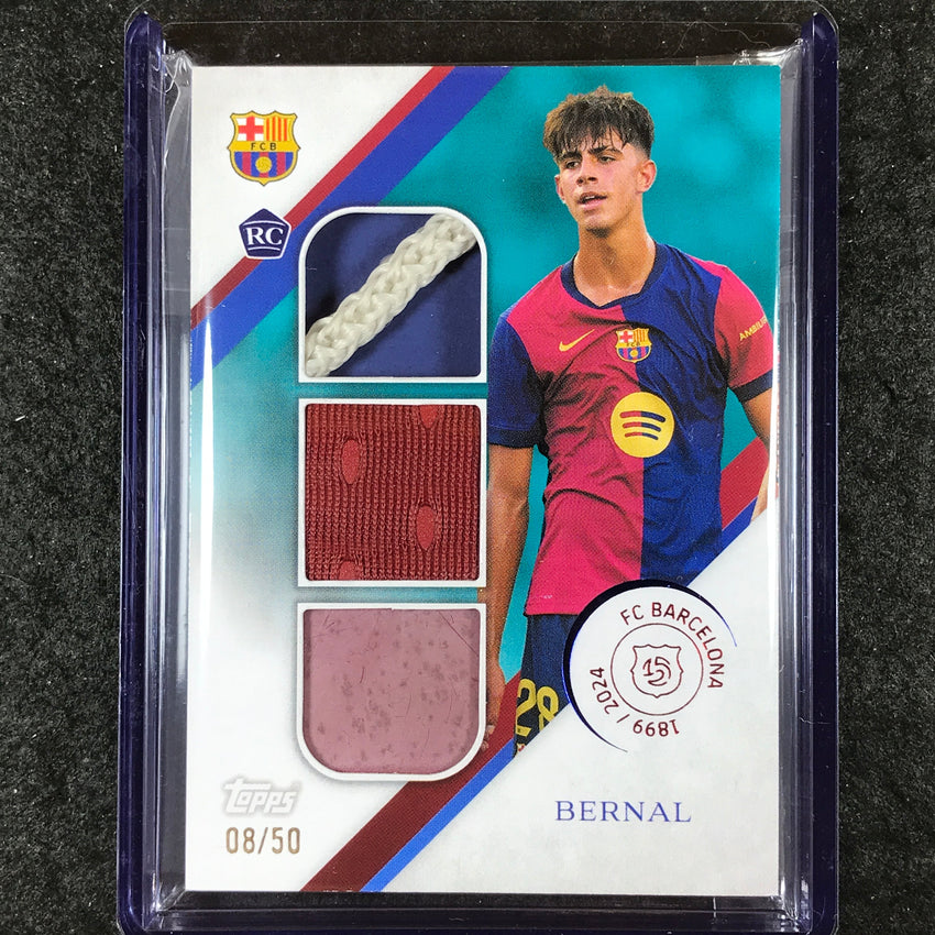 2024-25 Topps Barcelona 125th MARC BERNAL Camp Nou Triple Rookie Relic Aqua 8/50