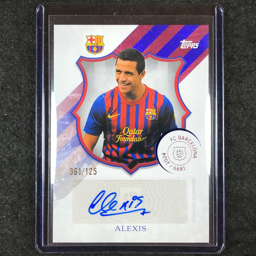 2024-25 Topps Barcelona 125th Anniversary ALEXIS SANCHEZ 125 Legacy Auto 61/125