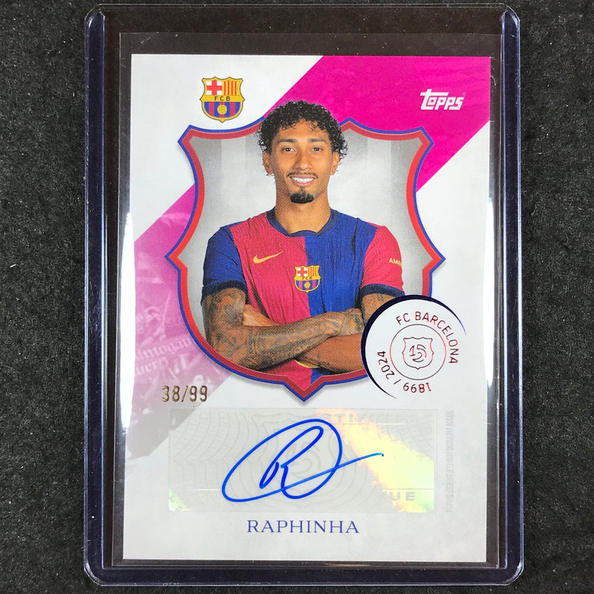 2024-25 Topps Barcelona 125th Anniversary RAPHINHA 125 Legacy Auto Pink 38/99