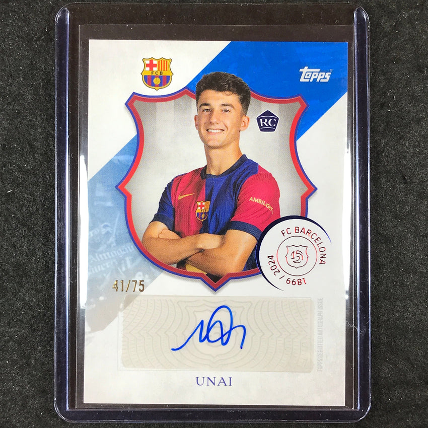 2024-25 Topps Barcelona 125th UNAI HERNANDEZ 125 Legacy Rookie Auto Blue 41/75