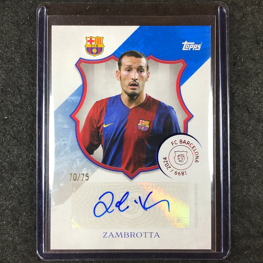 2024-25 Topps Barcelona 125th Anniversary ZAMBROTTA 125 Legacy Auto Blue 70/75