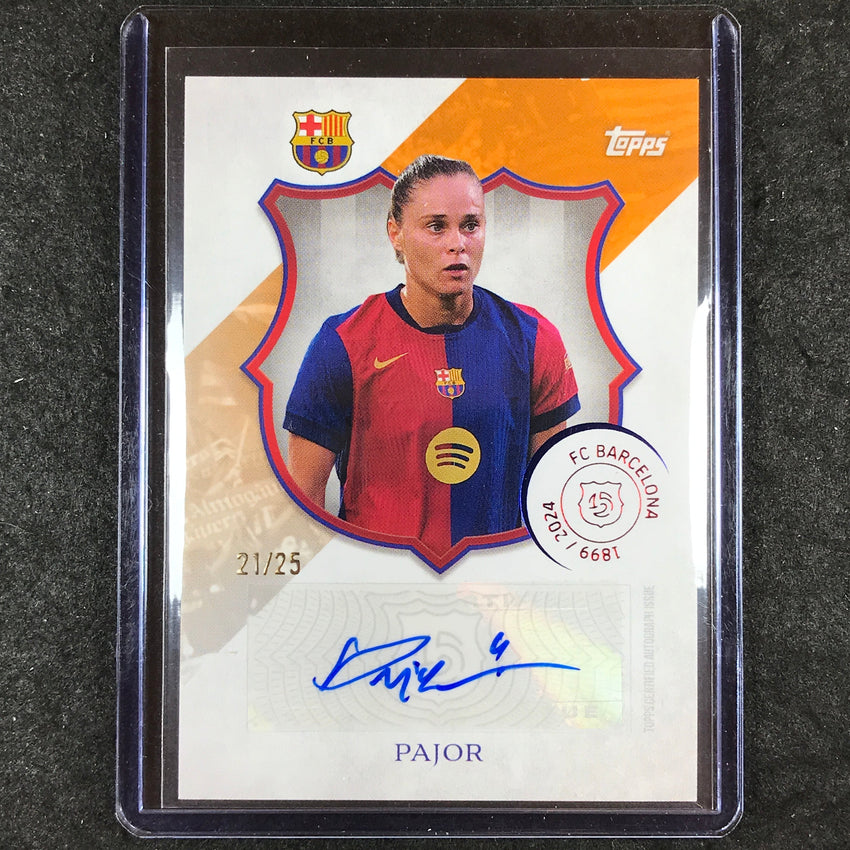 2024-25 Topps Barcelona 125th Anniversary EWA PAJOR 125 Legacy Auto Orange 21/25