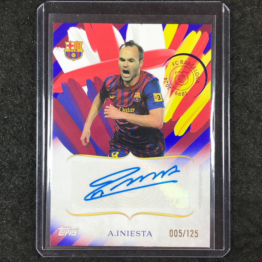 2024-25 Topps Barcelona 125th Anniversary ANDRES INIESTA Legacy Lines Auto 5/125