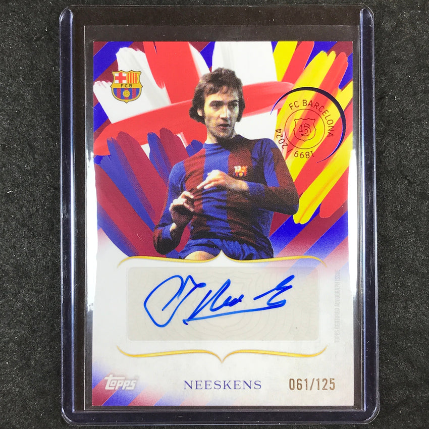 2024-25 Topps Barcelona 125th JOHAN NEESKENS Legacy Lines Auto 61/125