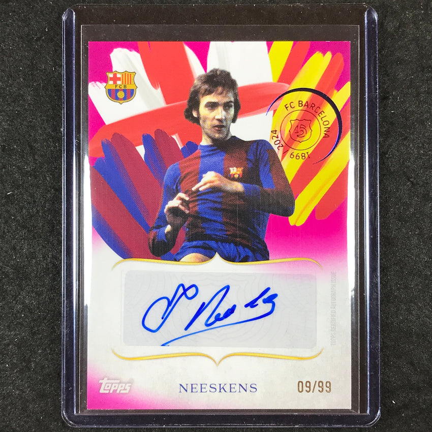 2024-25 Topps Barcelona 125th JOHAN NEESKENS Legacy Lines Auto Pink 9/99