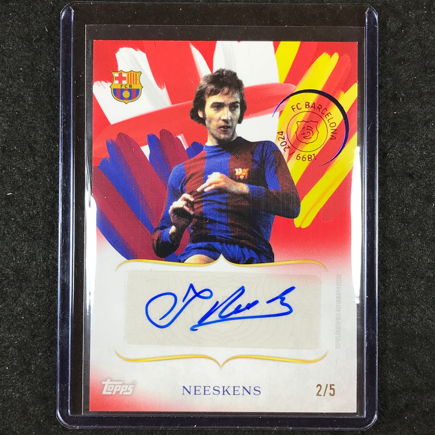2024-25 Topps Barcelona 125th JOHAN NEESKENS Legacy Lines Auto Red 2/5