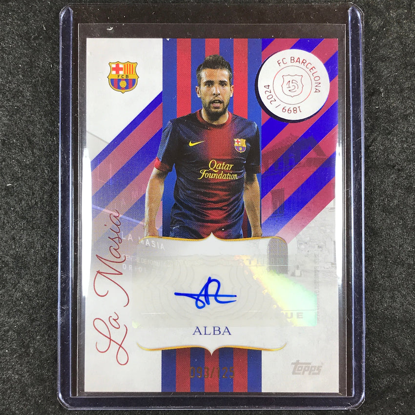 2024-25 Topps Barcelona 125th JORDI ALBA La Masia Foundations Auto 93/125