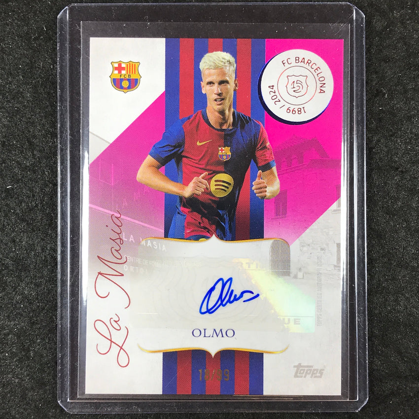 2024-25 Topps Barcelona 125th DANI OLMO La Masia Foundations Auto Pink 18/99