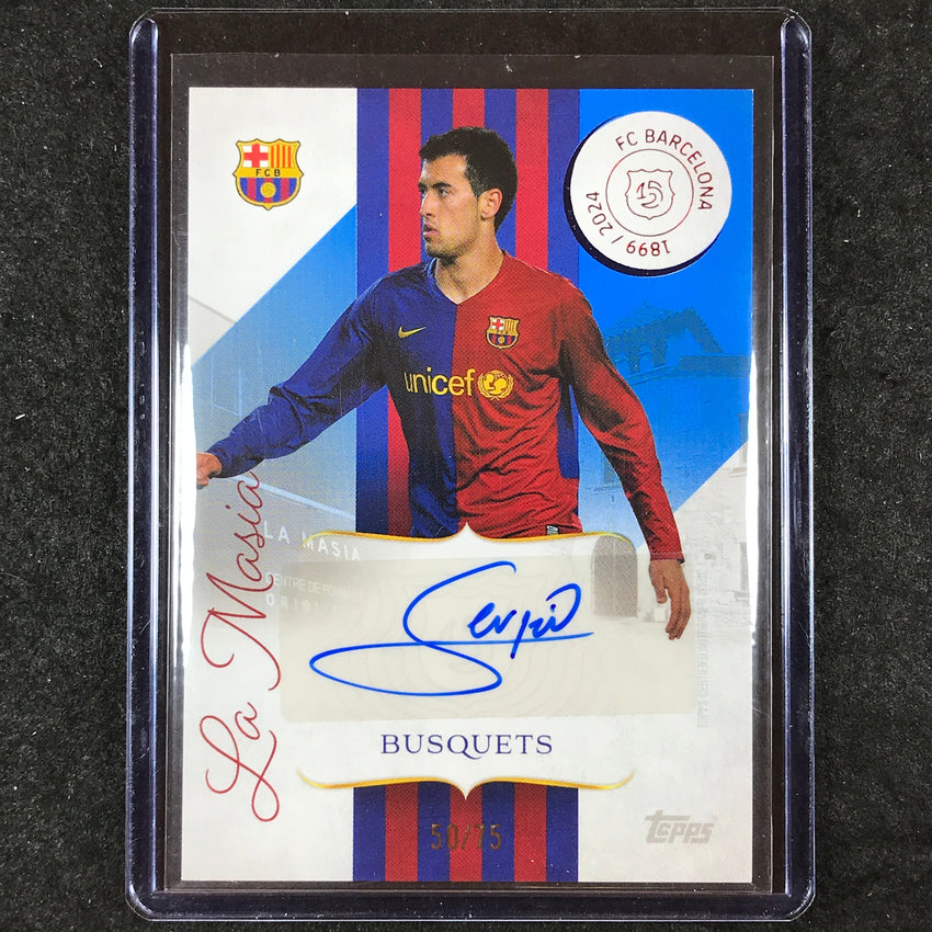 2024-25 Topps Barcelona 125th SERGIO BUSQUETS La Masia Foundations Auto 50/75