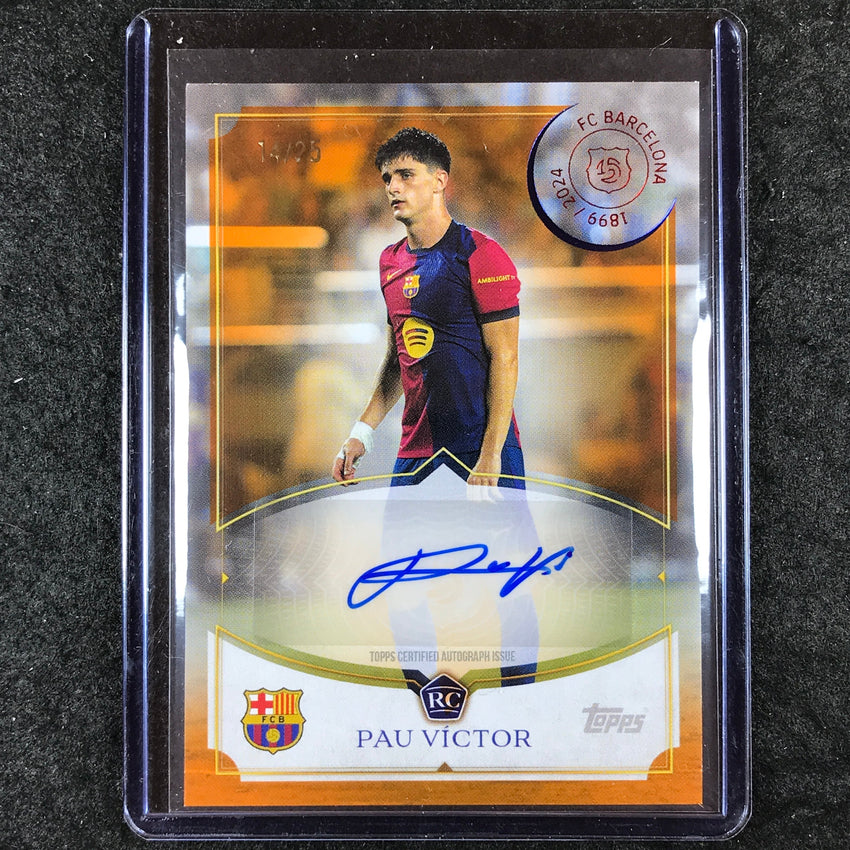 2024-25 Topps Barcelona 125th PAU VICTOR Barca Bow Rookie Auto Orange 14/25