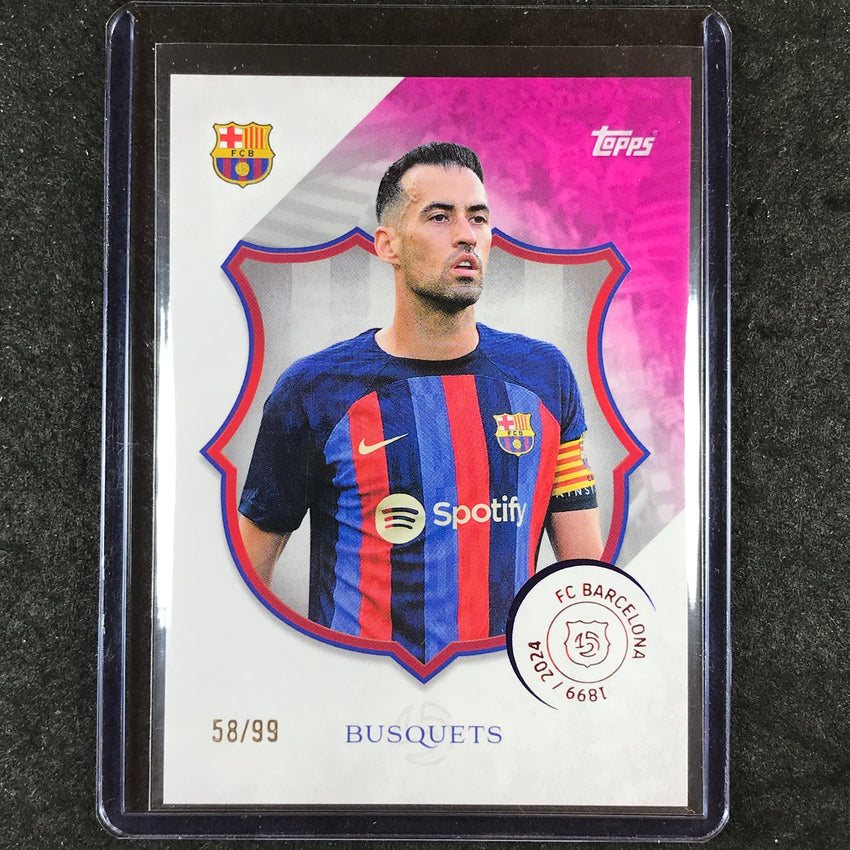 2024-25 Topps Barcelona 125th Anniversary SERGIO BUSQUETS Legacy Pink 58/99 #33