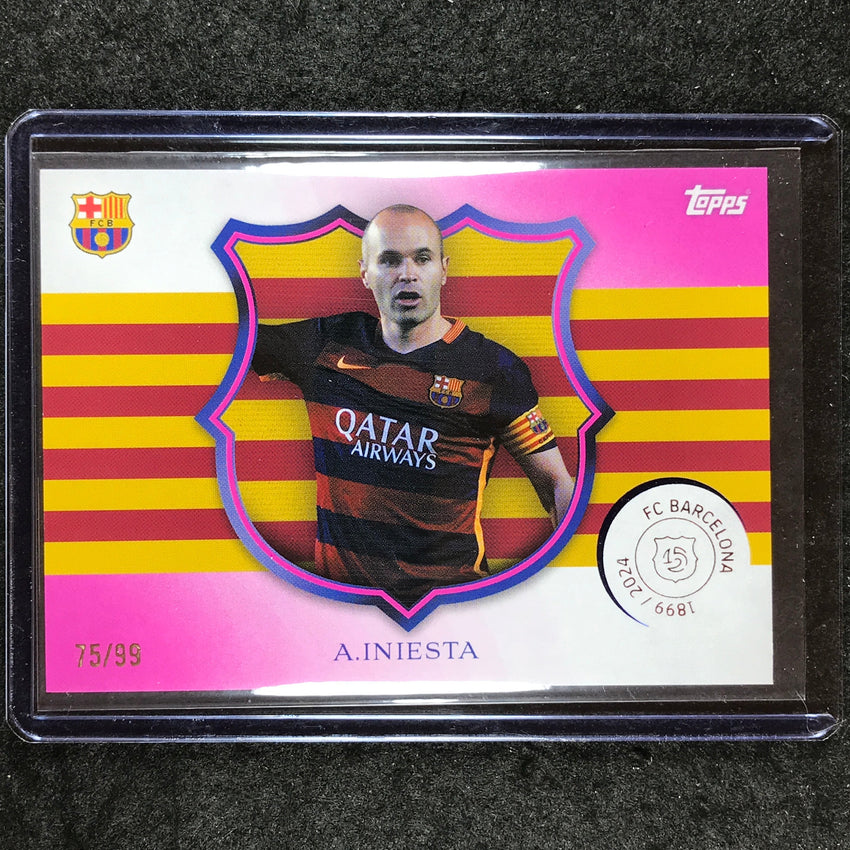2024-25 Topps Barcelona 125th Anniversary ANDRES INIESTA Capita Pink 75/99 #2