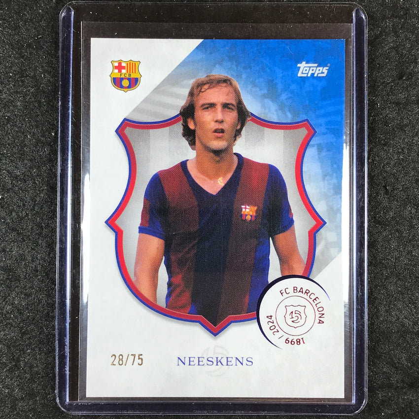 2024-25 Topps Barcelona 125th Anniversary JOHAN NEESKENS Legacy Blue 28/75 #29