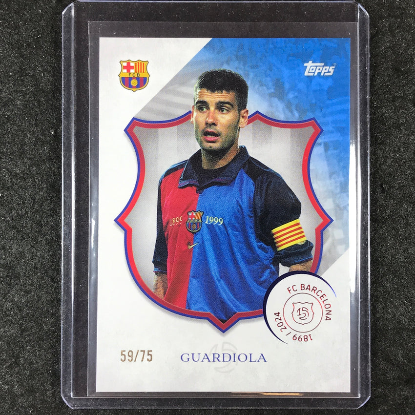 2024-25 Topps Barcelona 125th Anniversary PEP GUARDIOLA Legacy Blue 59/75 #32