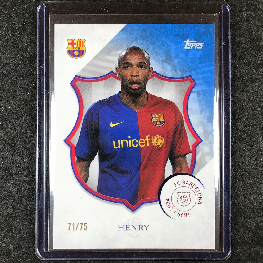 2024-25 Topps Barcelona 125th Anniversary THIERRY HENRY Legacy Blue 71/75 #48